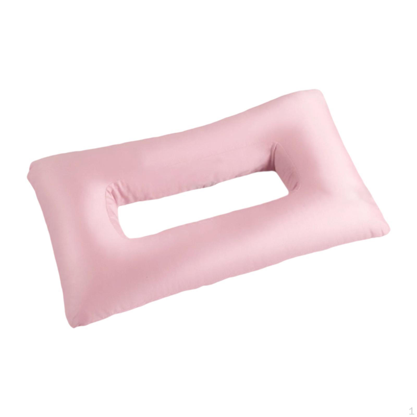

Piercing Pillow with Ergonomic Design And Center Hole Suitable for Relaxation Travel Bedroom розовый