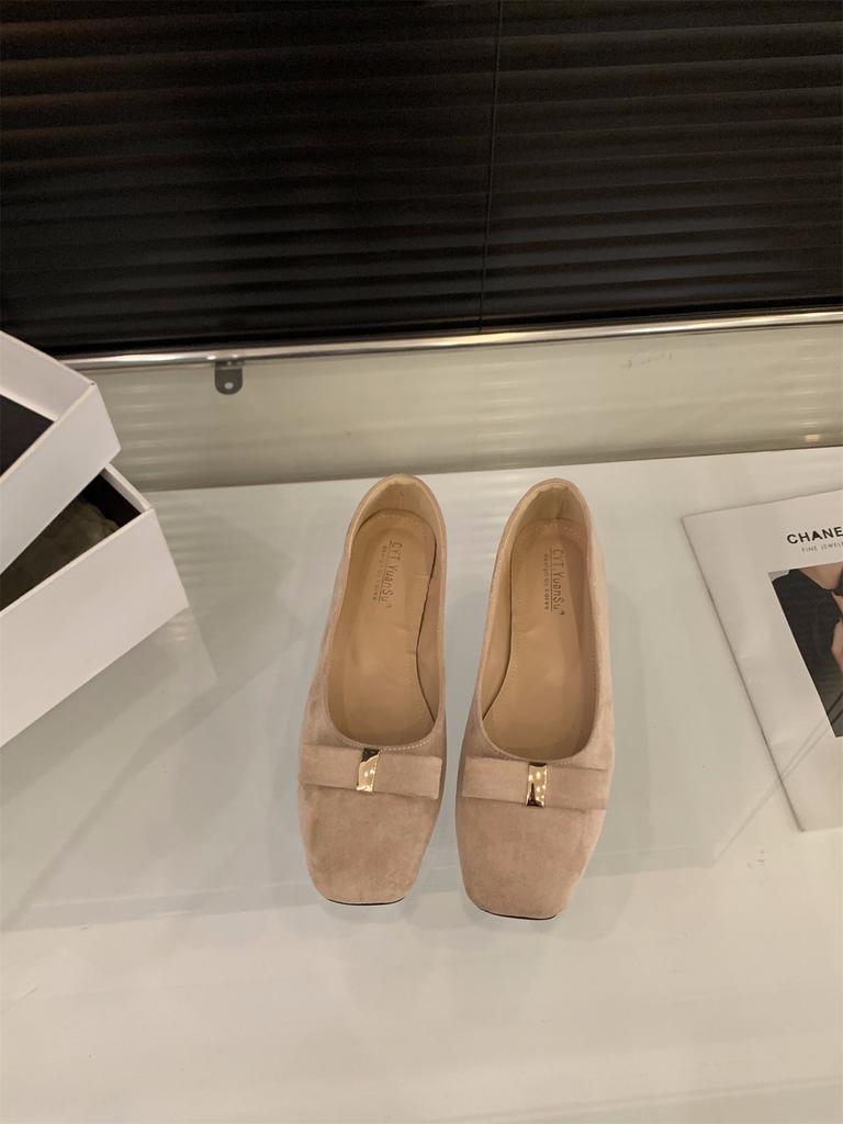 Flat-bottomed French red bow single shoes women's shoes 2025 new spring and autumn ballet with skirt evening shoes