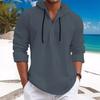 Autumn New Casual Men's Pearl Cotton Small Twill Hooded Button-Up Shirt Men's