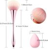 KIRA Fluffy Makeup Brush with 2 Sponge Blender Egg, Foundation Face Cosmetic Brush, Large Mineral Professional Eyeshadow Loose Power Soft Makeup To