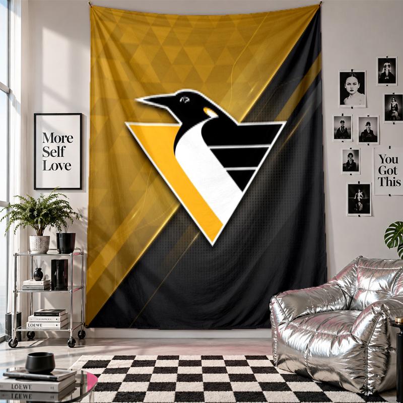 Pittsburgh Penguins Wall Tapestry Home Decor Wall Hanging Cloth for Bedroom Living Room Background