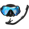 Snorkeling Gear for Adults, Snorkel Diving Mask Panoramic, Colorful Coated Anti-Fog Scuba Diving Goggles, Freedive Mask Diving Mask Dry Top Snorkel