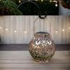 Solar Moroccan Lantern | LED Waterproof Tabletop Light with Handle | Portable Camping/Patio Decor | Auto Dusk-to-Dawn