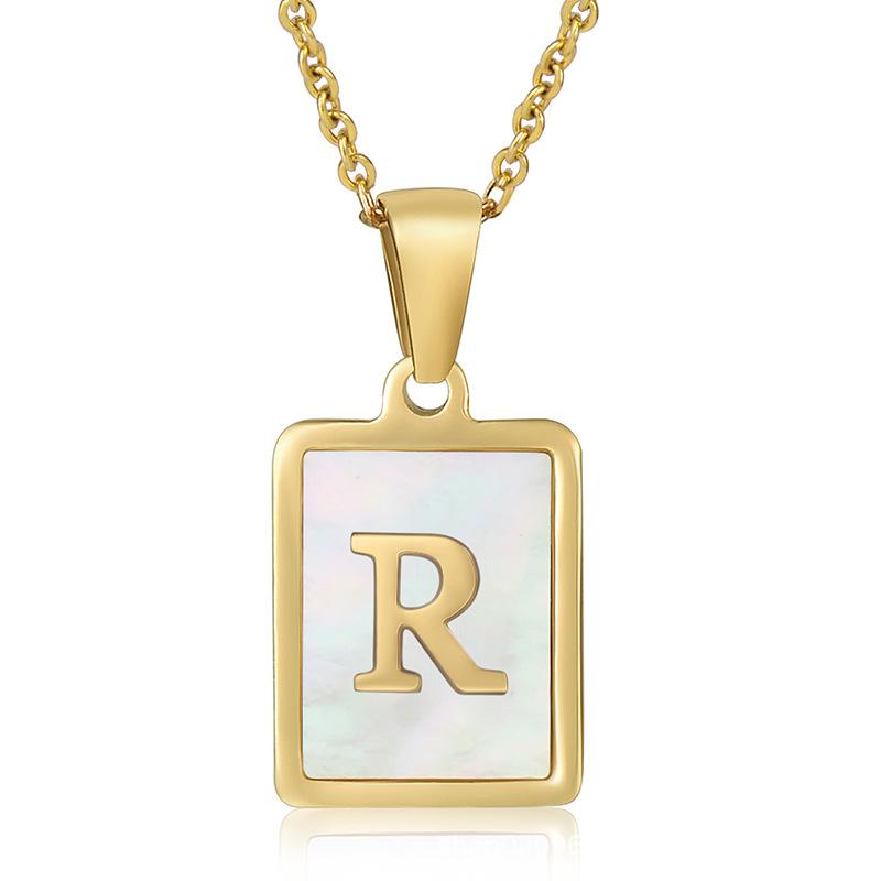 2026 Three-dimensional Shell Letter Necklace Women's 26 Letter Pendant Non-fading Jewelry
