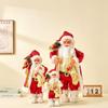 Red Sequined Santa Claus Doll with White Beard & Glasses - Christmas Gift