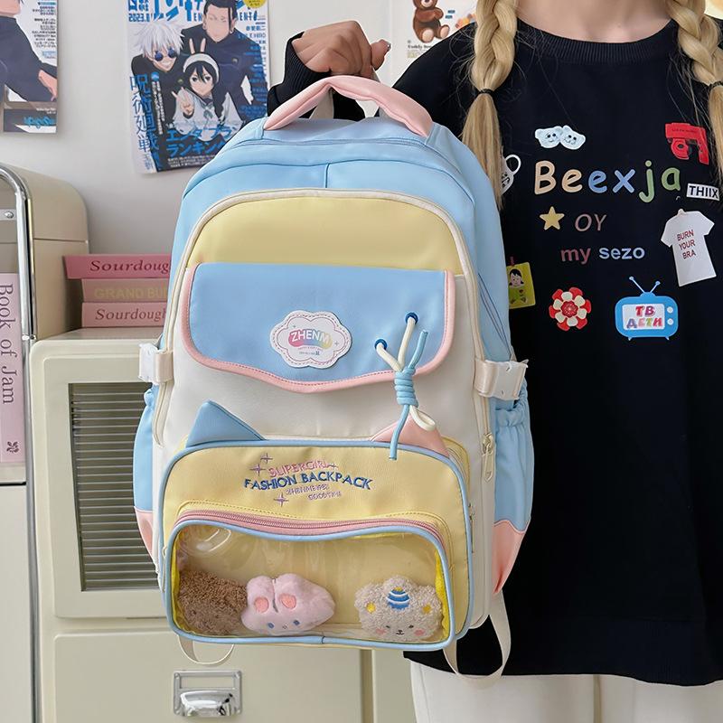 Schoolbag high value ins wind school bag junior high school girls backpack high school students large capacity cute pain bag dopamine backpack