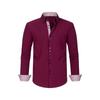 Four-sided Stretch Men's Shirt Polka Dot Color Block Design Double-breasted Color Blocking Shirt
