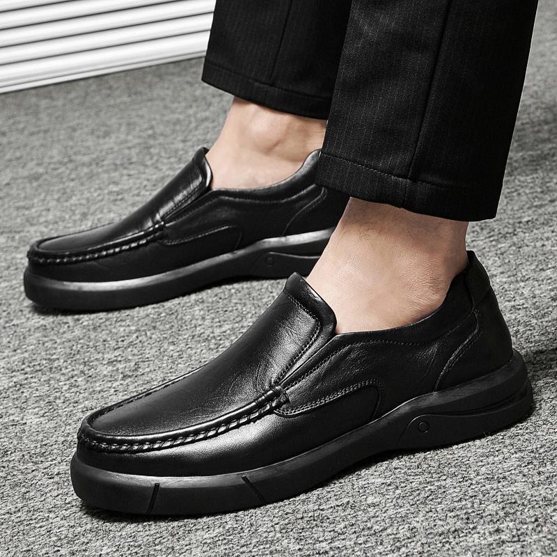 Men Casual Loafers Comfortable Lightweigh Walking Footwear  Breathable Slip On Male Leather Shoes