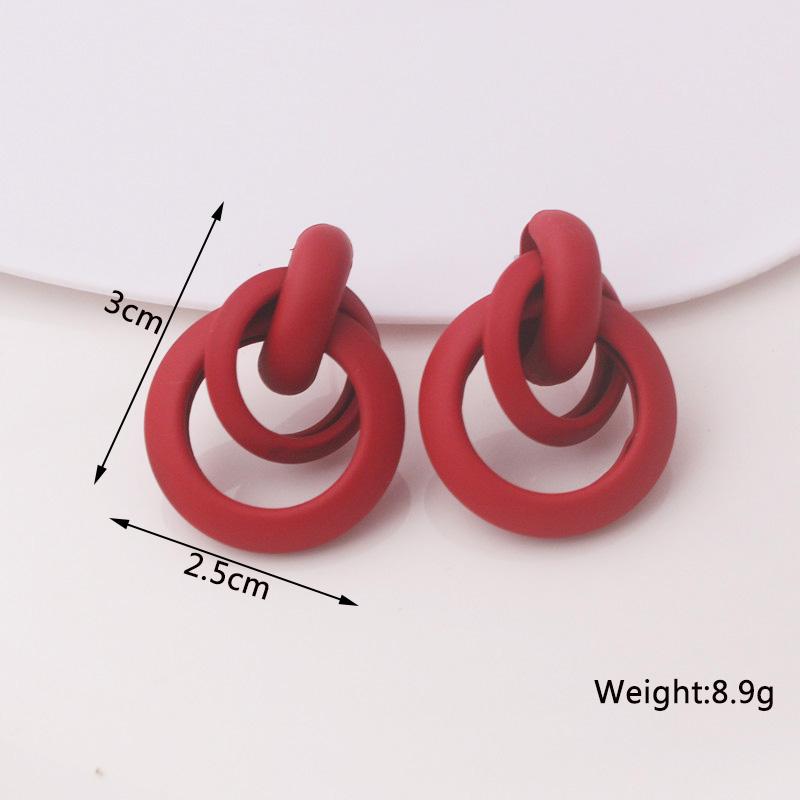 Cercei atârnători de culoare roșie pentru femei, cu pandantive din zirconiu simulat, cercei lungi pentru fete, temperament, cercei tip picătură în formă de inimă, zirconiu