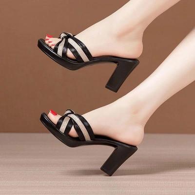 Fashion Thick Heel Outdoor Sandals For Women Summer 2025 New Waterproof Platform Fish Mouth Sandals Fashionable All-match High Heel