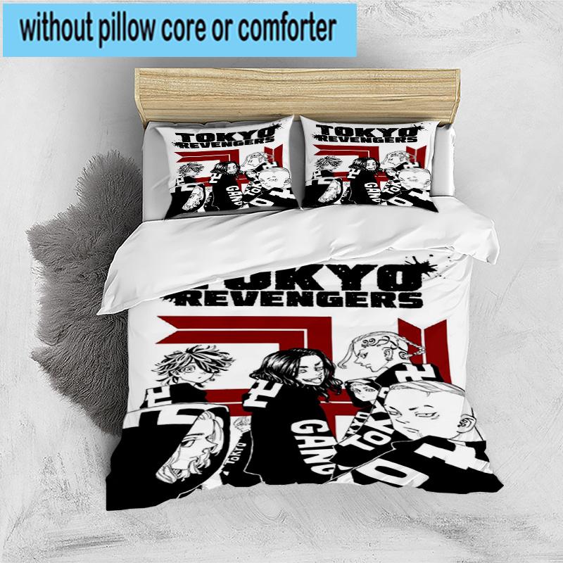 3PCS Tokyo anime 3pcs Bedding,Including 3PCS Duvet Cover And 2pcs Pillowcases Perfect for Christmas,Ideal for Bedroom, Dormitory