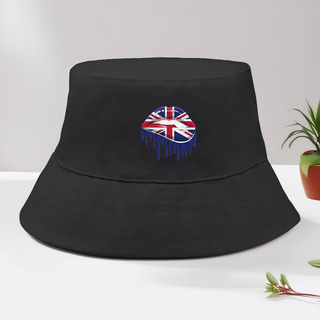 Lips Flag Of Australia Bucket Hat Hip Hop Bucket Hats UV Protection Bucket Hat Woman Fit Sun Hat Ideal Choice For Outdoor Sports