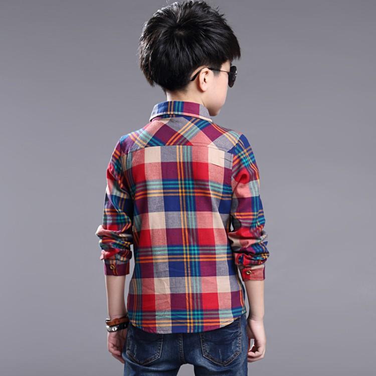 Frühling Baumwolle Kinder Kleidung Mode Casual Hübsches Hemd für Kinder Blusen Jungen Plaid Langarm Kleid Shirts