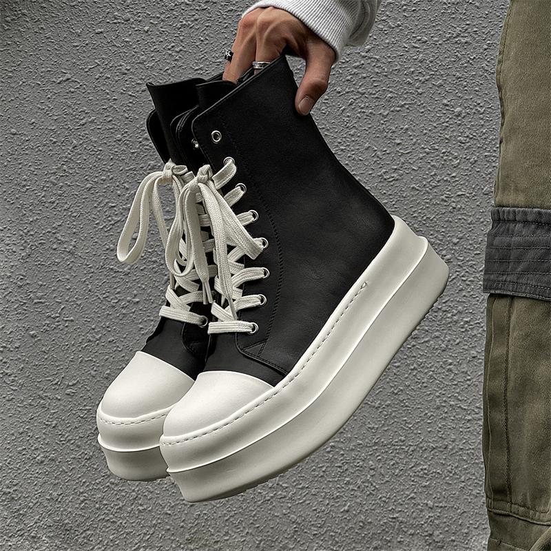 Fashion Leather Shoes For Man Platform Genuine Leather Big Size Shoes High Quality Designer Formal Platform Casual Shoes Outdoor
