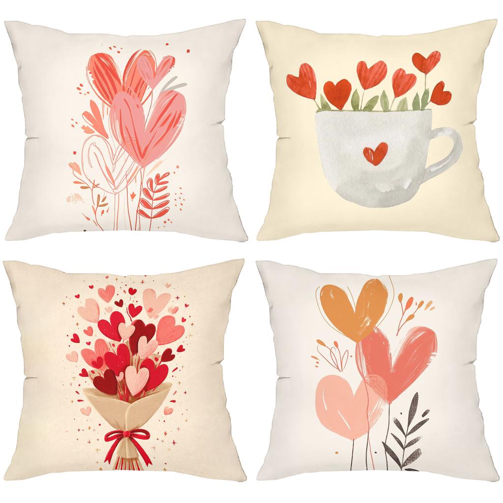 Heart-Shaped Pillows For Home Decor Valentine's Style Polyester pillowcase, sofa decorative cushion cov Headboard Pillow