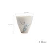 Ceramic Jade Clay Orchid Single Cup White Porcelain Chinese Style Kungfu Tea Cup Hand-painted Orchid Small Tea Cup