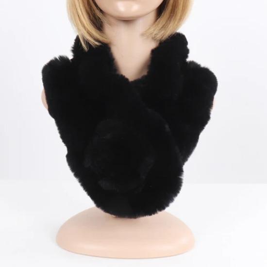 Нові Жіночі Зимові Хутряні Шапки Шарфи Набори Натуральні Теплі Справжні Шапки з Хутра Кролика Рекс Шарфи Леді В'язані Шапки з Натурального Хутра Шарф
