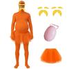 Kostým Lorax Oranžová kombinéza s vousy Sukně Halloweenský Cosplay Outfit