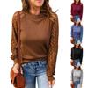 2025 Autumn/Winter Women's Round Neck Casual Long Sleeve Button Knit Top