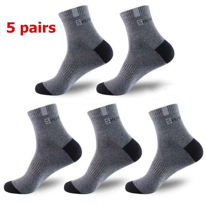 5 Paar Herrensocken Sport Business Langlebige Nähte Feste Socken Mann Dehnbar Hervorragende Qualität Atmungsaktive Gemütliche Socken