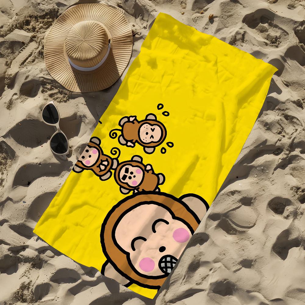 Cartoon M-Monkichis Towel Beach Towel Oversized Quick Dry Towel Absorbent Soft Swim BeachTowels for Men Women
