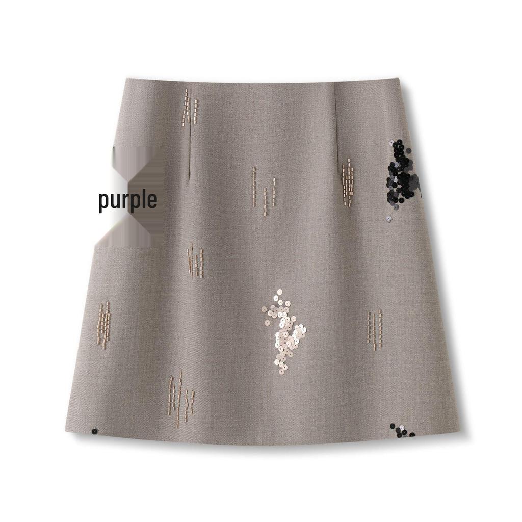 Chic Petite A-Line Sequin Skirt for Women - Spring/Autumn 2026
