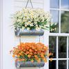 12 Mazzi di Fiori Margherita Artificiali 7 Colori Fiori Finti per Decorazione Esterna e Interna Fiori Artificiali in Vaso
