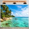 Luxe Tropisch Strandparadijs Wandkleed Polyester Achtergrond voor Huisdecoratie Kamer Resort Feestdecoratie