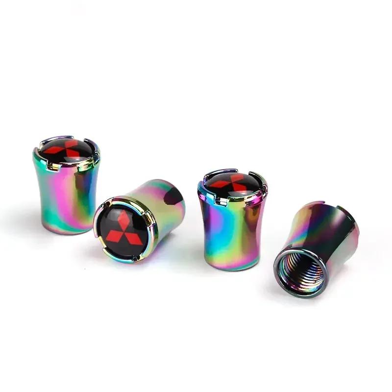 cxjvah1 Colorful Car Wheel Valve Caps Air Covers for Mitsubishi Ralliart Lancer ASX Colt Pajero Outlander Eclipse Delica EVO Colt