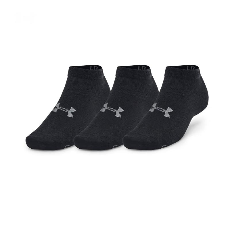 Under Armour Essential Ankle Socks Unisex 3 Pack Black 1382958-001 L