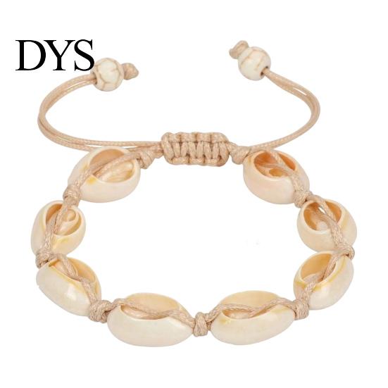 Natural Shell Jewelry for Vacation Handmade Seashell Bracelet, Boho Beaded Adjustable Flexible Rope Bracelets All Sizes Woven String Bracelet