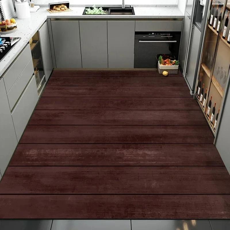 Vintage Teppich mit unregelmäßiger Holzmaserung für Wohnzimmerdekoration Sofa Tisch Großer Teppich Flur Balkon Rutschfeste Fußmatte Alfombra