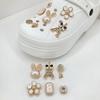 14pcs Sparkling Rhinestone Faux Pearl Shoe Charms Pins Set DIY Detachable Decorative Accessories Suitable For CROCS Clogs