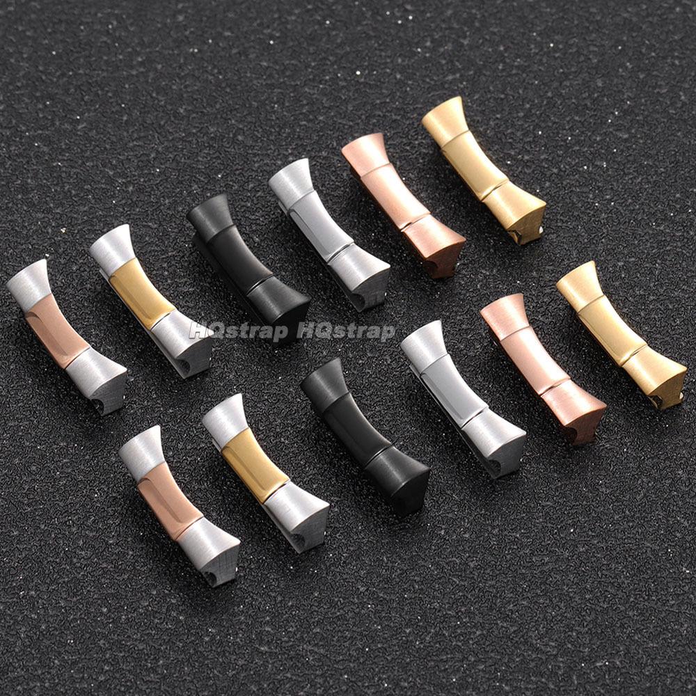 20mm 21mm Massives gebogenes Endstück für Rolex Submariner Uhrenarmband für Wassergeister für Daytona Gummiarmband Nahtlose Verbindung 2 Stück