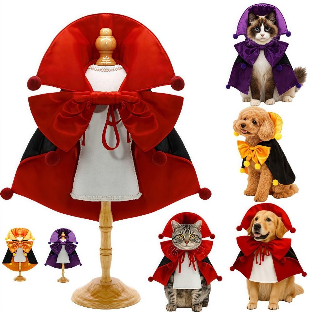 

Small/Medium/Large Dog Halloween Costumes Breathable Cat Magic Cloak Pet Decoration M червоний