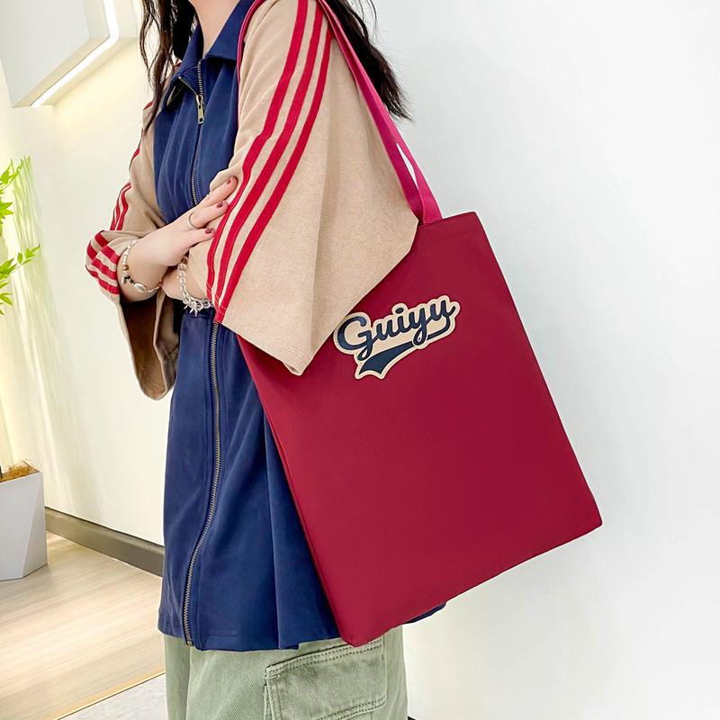 Four-Piece Backpack Set Letter Backpack Senior High School Student Schoolbag Unisex Large Capacity Lightweight Backpack