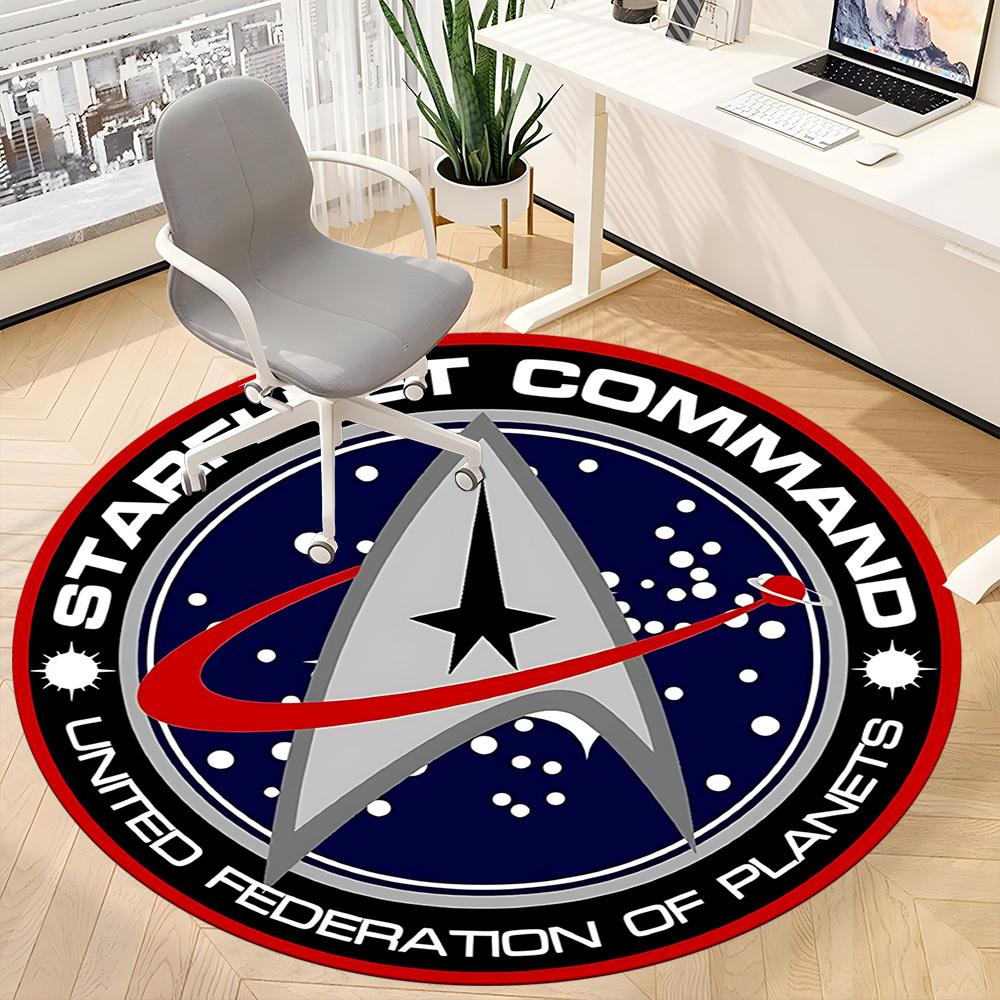 1PC Starfleet Command Office Round Rug, Non-slip, Soft and Durable Office Rug for Interior Decoration, Perfect for Office yy250915123