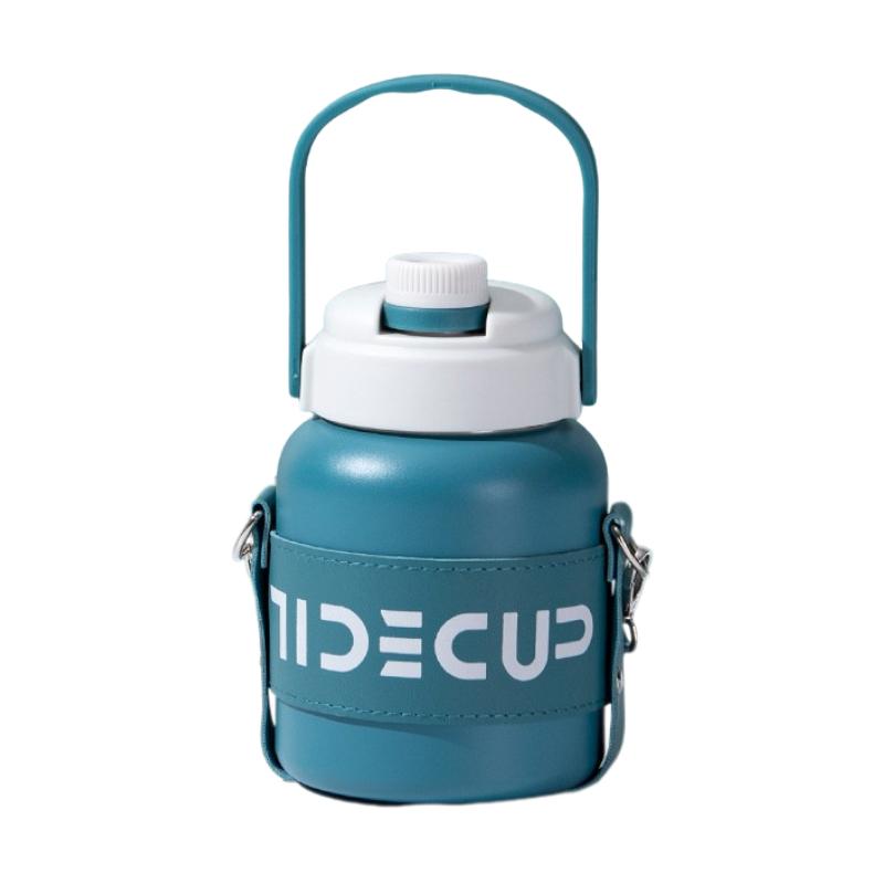 Large Capacity 1100ml Gym Straw Vacuum Cup Thermos Stainless Steel Bottle Water