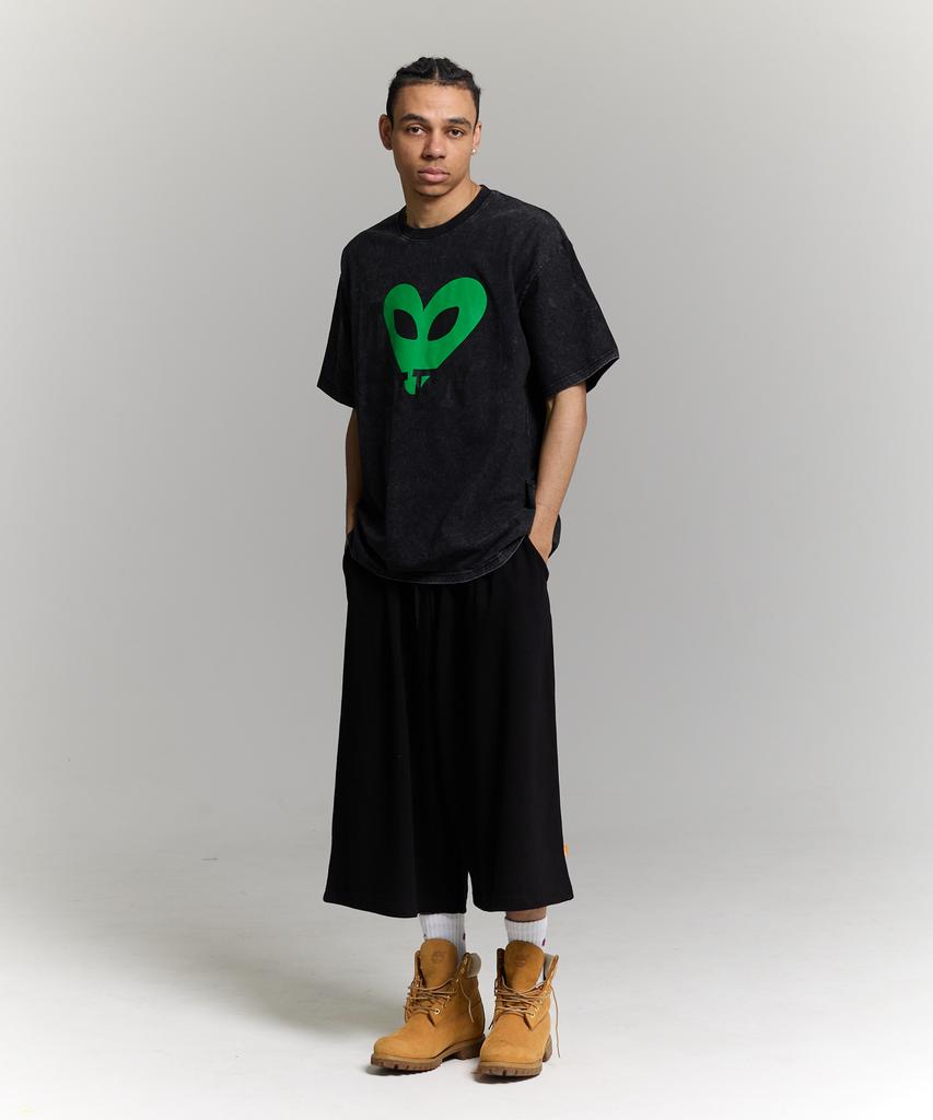 PHILIPPAKER Bermuda Giant One-Pleat Sweatshirt Crotch-Length Pants Lovelyon Black