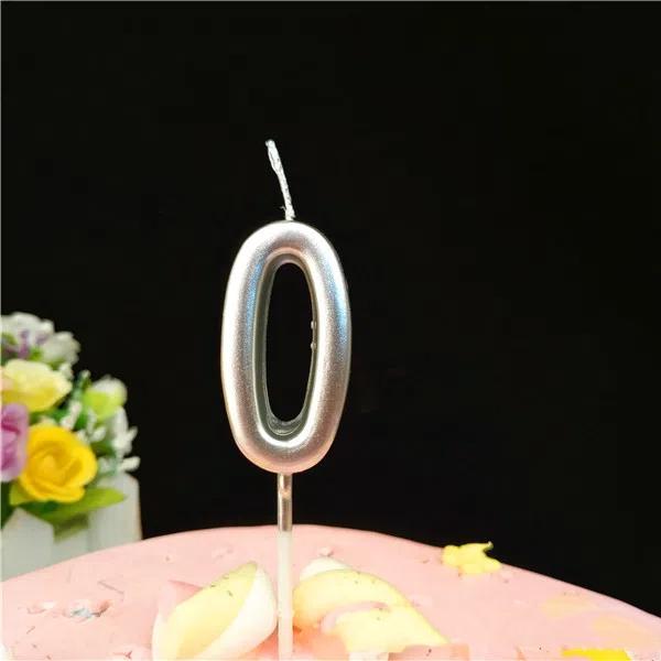 Cake Candles Silver Number 0-9 Birthday Smokeless Candles Festive Party Decor Birthday Party Cake Decoration Number Candles Girl