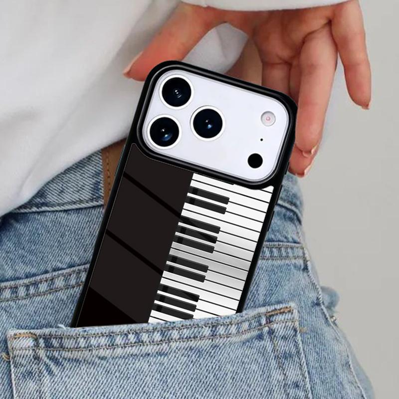 Piano Keys Vintage Music Notes Phone Case for iPhone 17ProMax 12 13 14 15 16e 17 Pro Max Plus Air Cover