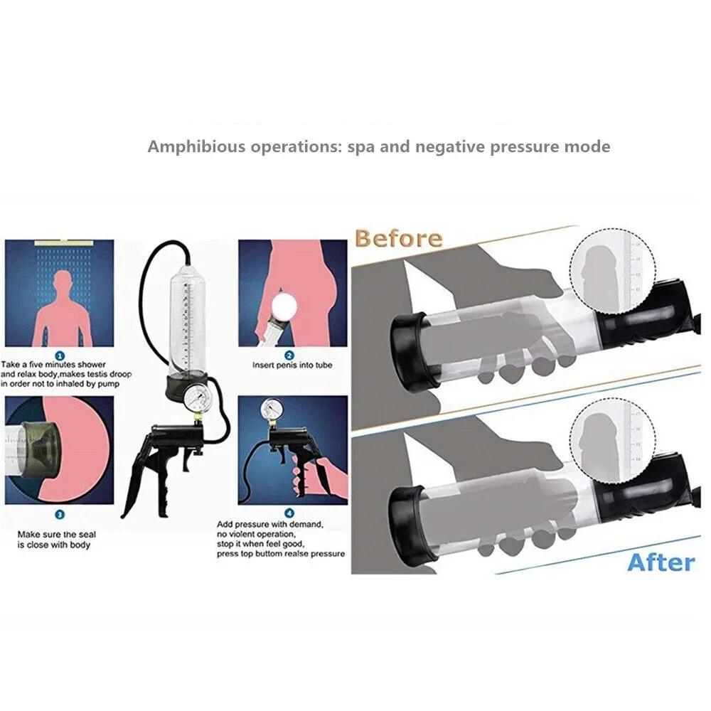 Manual Penis Pump, Vacuum Suction Pump, Male Penis Trainer, Big Cock Negative Pressure Exercise Tool Male Sex Toy 18 Adult Toys