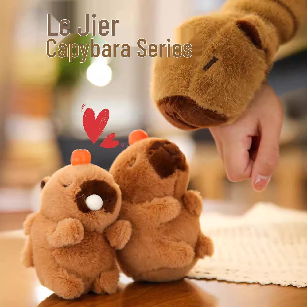 Capybara Wagging Tail Plushie Bracelet Keychain Doll Gift