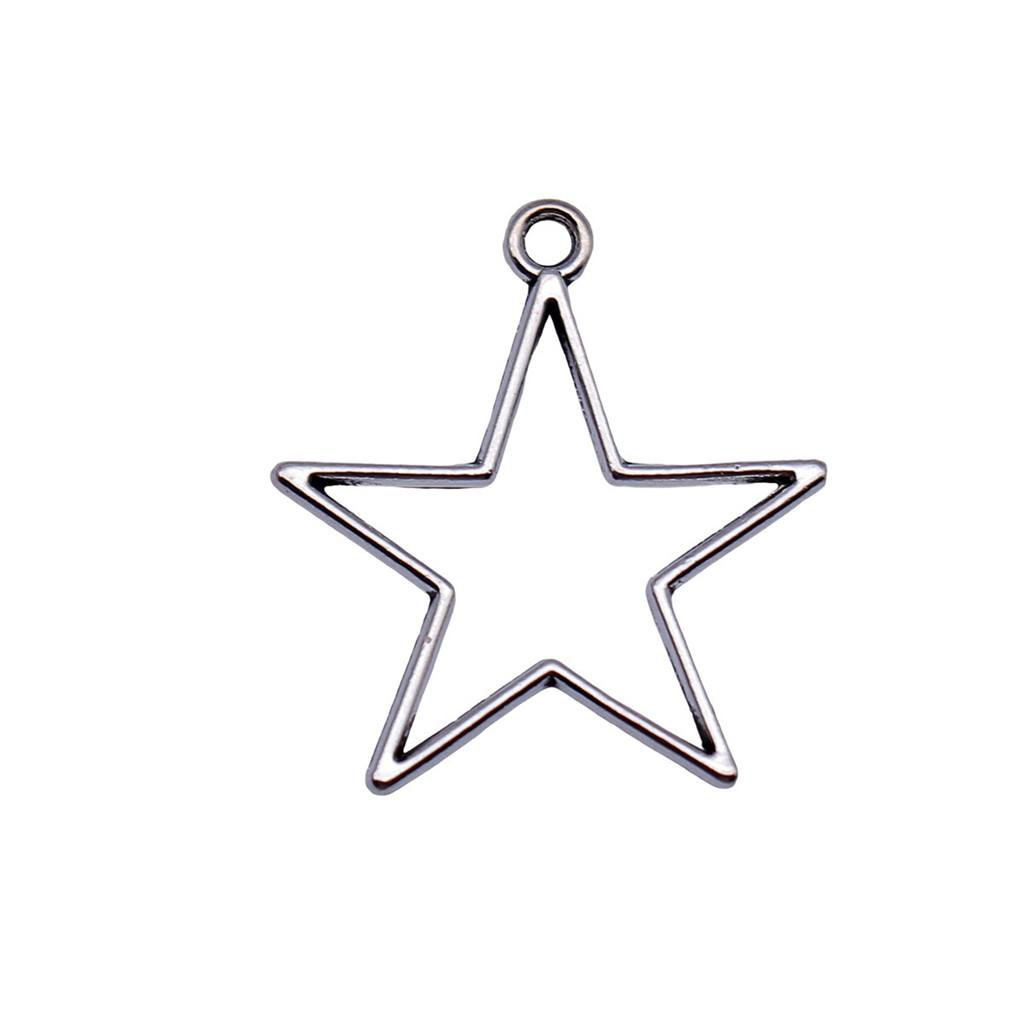 Five-Pointed Star Charms Multi Color Alloy Plain Pendants For Celestial Themed Jewelry