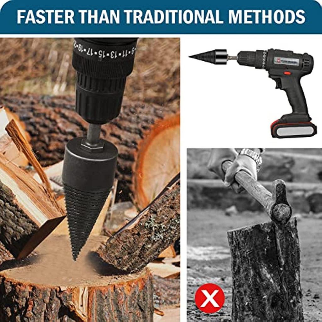 Cheap Firewood Drill Bit Wood Splitter,Upgrade 4Pcs Log Splitter Drill ...