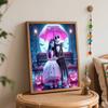 Disney Nightmare Before Christmas Painting Kit Home Bedroom Wall Decor Handmade Gift Romantic Jack and Sally Pink Moonlit Night Art