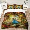 Alice Wonderland Adventure Print 3Pcs Bedding Setduvet Cover With 2 Bedropillowcase Home Birthday Gift