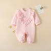 Charming Baby Girl Romper with Bow - Newborn Princess Crawling Outfit