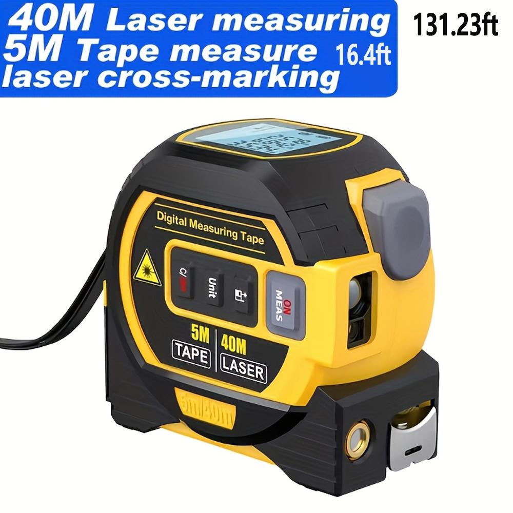 3-in-1 Tape Measure Laser Rangefinder with LCD Display Backlight Rangefinder Building Measurement device.Battery Not Included
