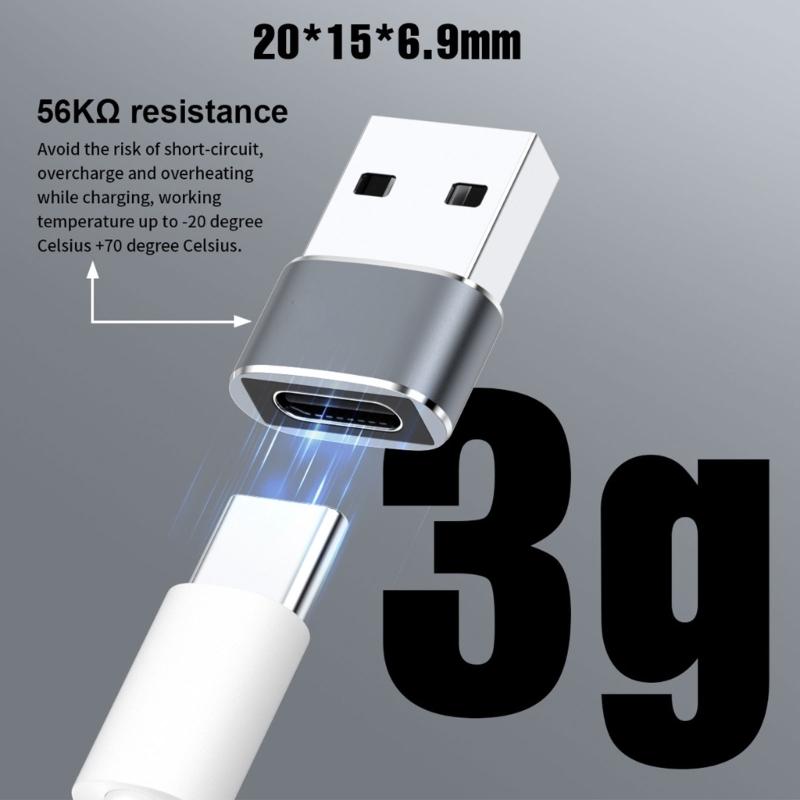 Metal USB To Type C OTG Adapter Easy Installation Plugs and Play For Mobile PC Accessories Rapid File Transfer 480Mbps